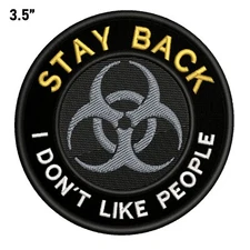 BIOHAZARD SYMBOL EMBROIDERED PATCH HOOK LOOP TOXIC WARNING DANGER APPLIQUE