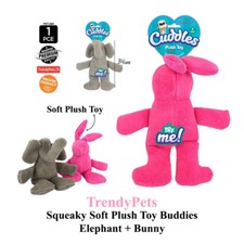 Pet Squeaky Soft Plush Toy  Bunny Fun & Buddies Elephant & Activity TrendyPets