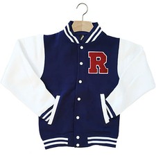 VARSITY BASEBALL JACKET UNISEX PERSONALISED WITH GENUINE US COLLEGE LETTER R