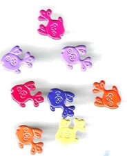 GOLD FISH SCRAPBOOKING DECORATIVE BRADS EYELET OUTLET 8 PCS 5 COLORS