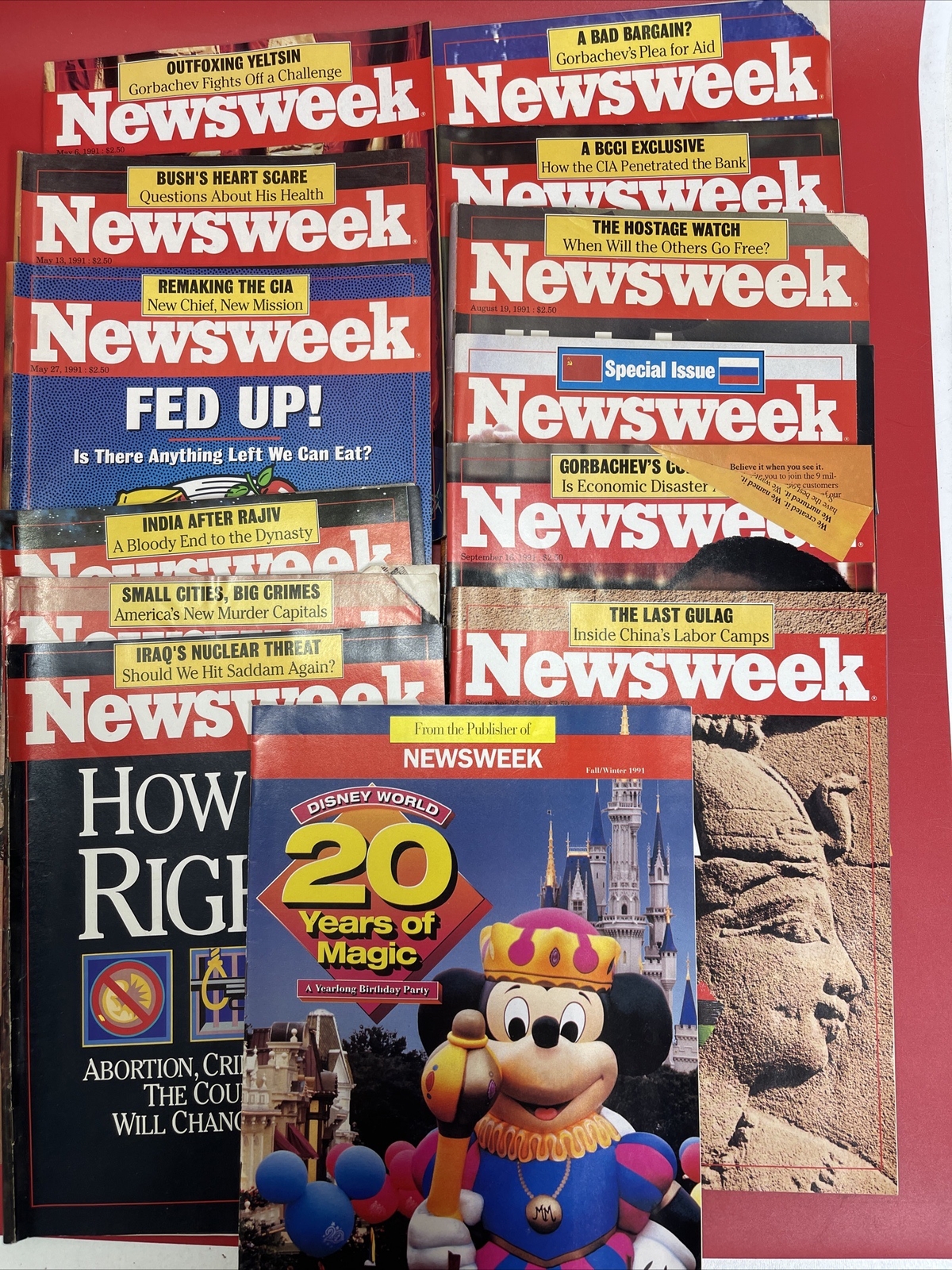 Vintage Newsweek Magazines Lot 13 1991