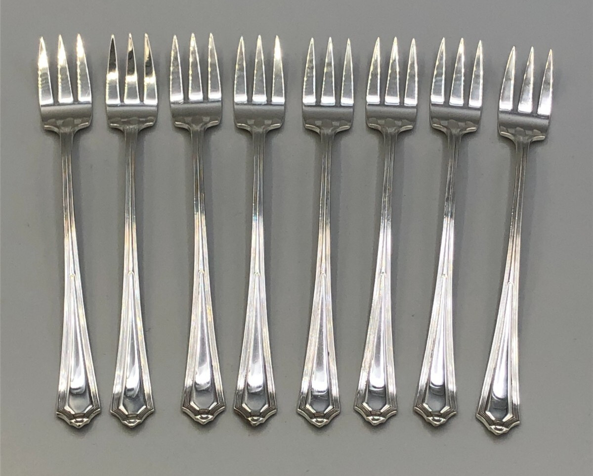Plymouth by Gorham Sterling Silver group of 8 Cocktail Forks 5 3/8"