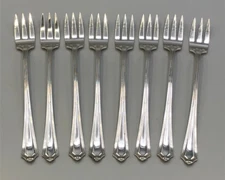 Plymouth by Gorham Sterling Silver group of 8 Cocktail Forks 5 3/8"