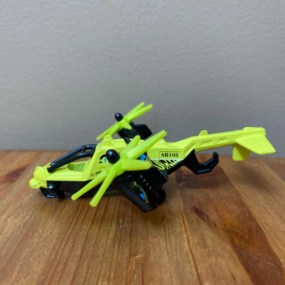 2012 Mattel SKY SAFARI Diecast Plane 1:64 Airplane Greenish-Yellow 4" Long - Image 2 of 4