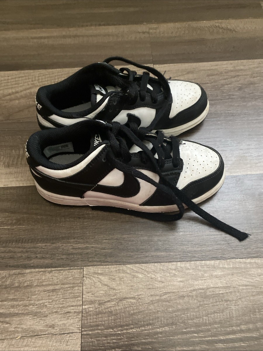 Nike Dunk Low Panda Boys Size 13C Shoe Black White CW1589