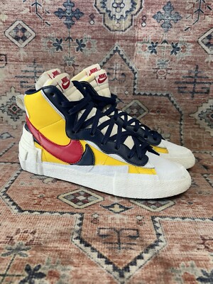Nike Blazer Mid Sacai Snow Beach Maize Navy Sneakers Shoes BV0072-700 Mens 
