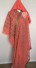 New fabric georgette copper embroidered floral 4 pc shalwar kameez dupatta women