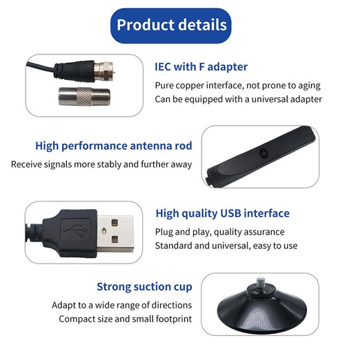 Portable Smart TV Indoor HD Digital TV Antenna With Signal Booster Support TV - Afbeelding 3 van 5