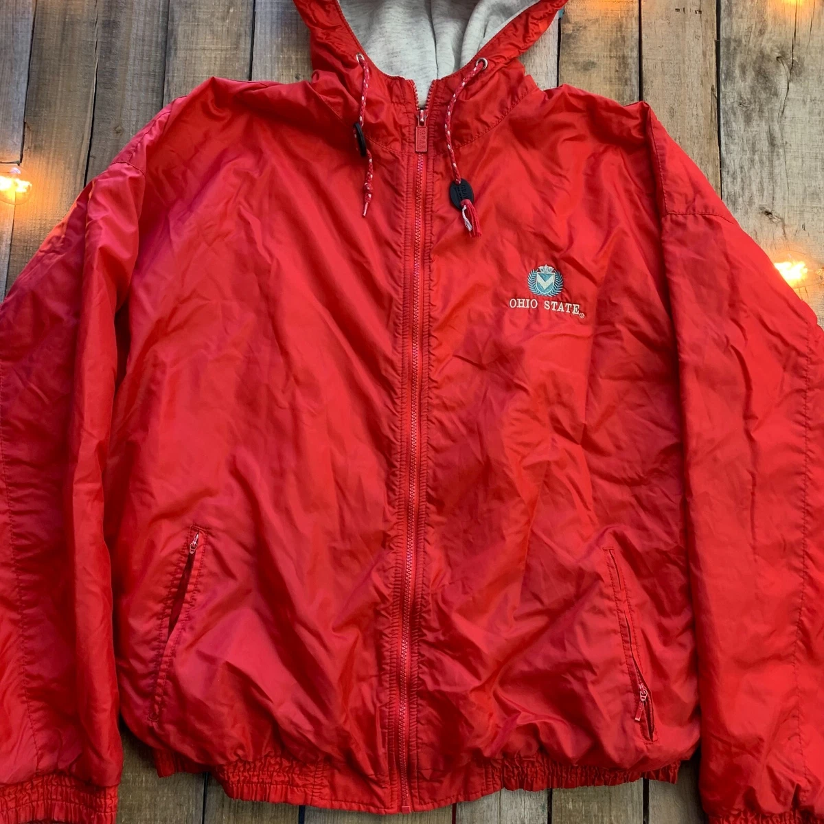 Ohio State Vintage Jacket Mens Size 2XL Zip Up Red Lined