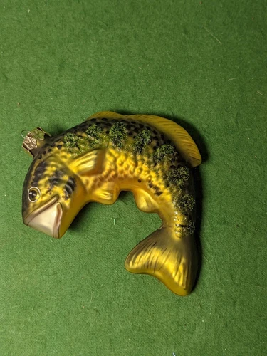 SCF Mercury Glass Fish Christmas Ornament with Metal Tag