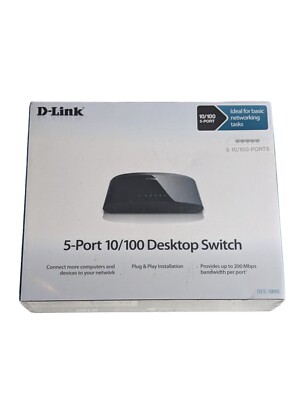 D-LINK DES-1005E 5-Port 10/100 Desktop Network Ethernet Switch NEW/SEALED BOX