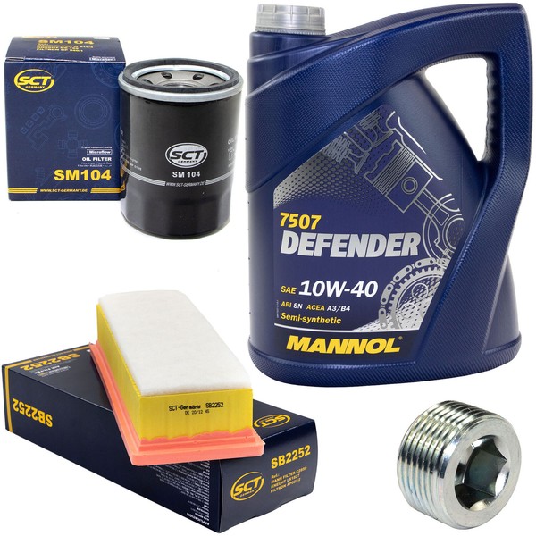 MotoröL Filter Set 10W40 5 Liter + ÖLablassschraube FüR Fiat Doblo 119 Idea 350-image