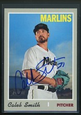 2019 Topps Heritage CALEB SMITH Signed Card autograph AUTO YANKEES MARLINS