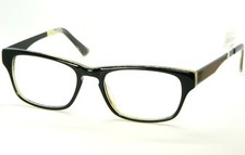 NEW COLOURS by ALEXANDER JULIAN Mercerize BLACK /HORN EYEGLASSES 52-18-140mm