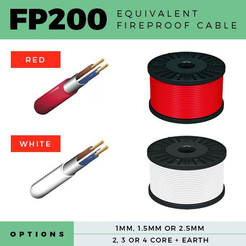ALL FP200 CABLE EQUIVALENT 1MM- 2.5MM RED/WHITE 2 CORE + E- 4 CORE + E ...