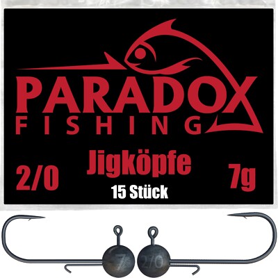 Paradox Fishing Jigköpfe Set 15 St. 2/0 5g/7g/10g/12g/15g Jighaken