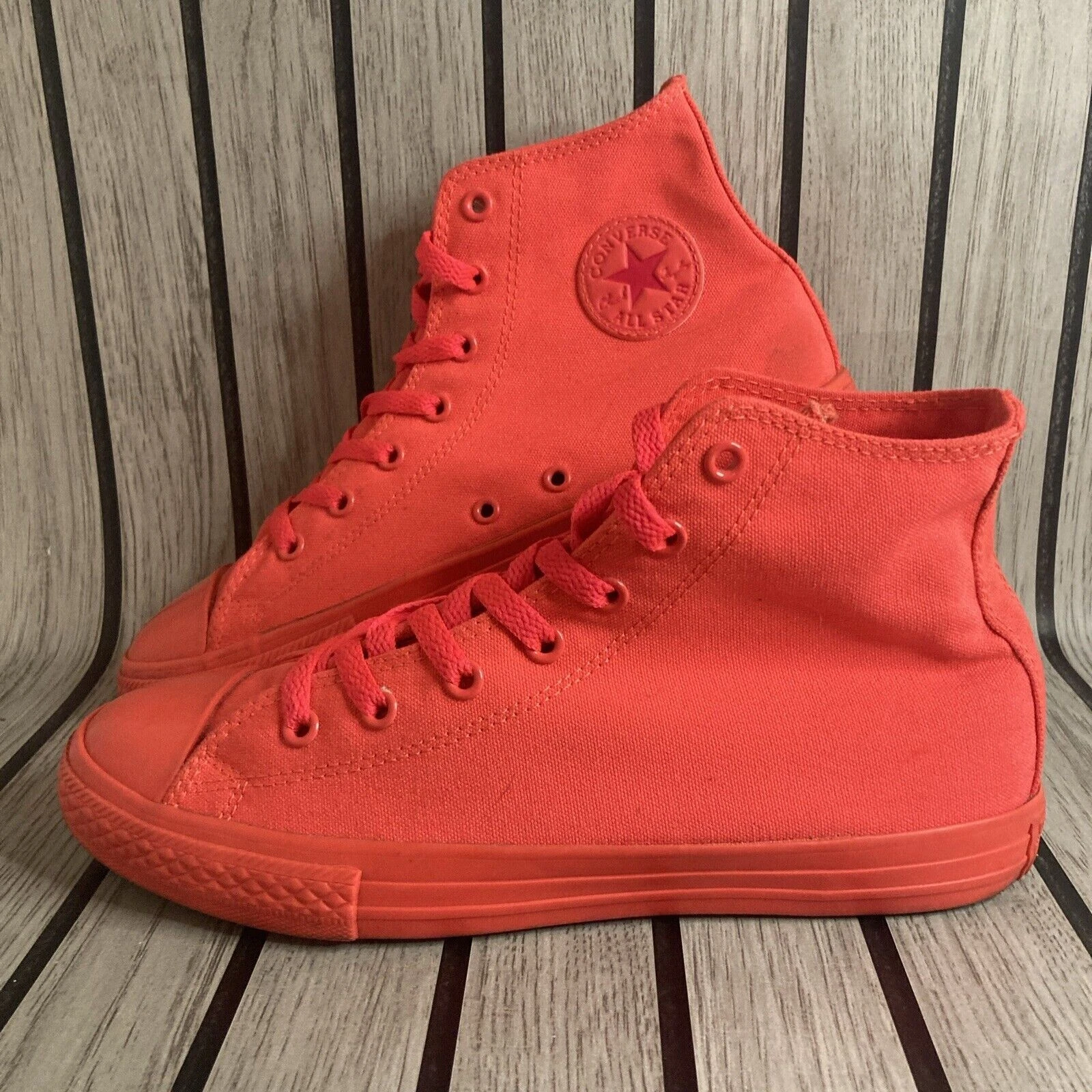 Scarpe da ginnastica Converse All Star Hi Bright Crimson Regno Unito Taglia 5 JNR ottime condizioni