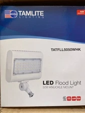 Tamlite Lighting TATFLL5050WH 50W WHITE LED FLOOD LIGHT YOKE 100/277 (NEW)