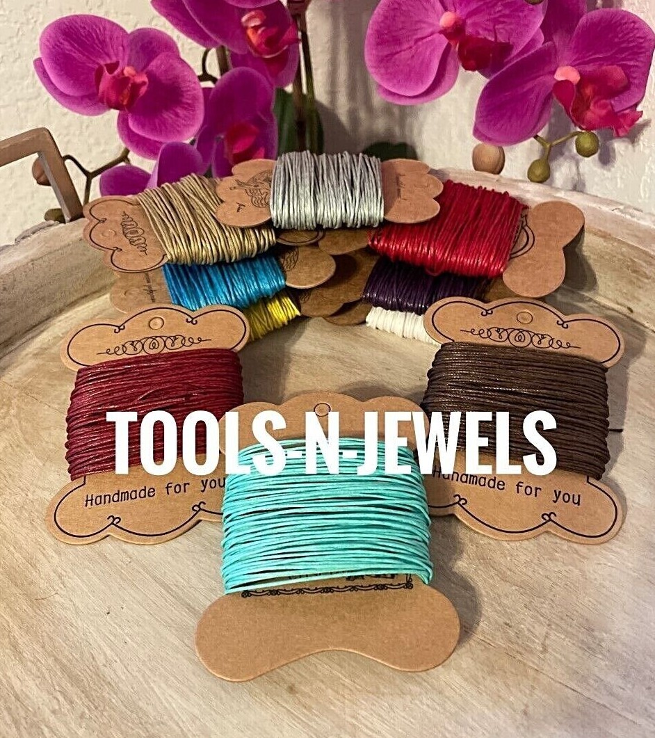 1.5mm Waxed Cotton Cord Macrame Trim Valentine Jewelry Weave Thread 50ft