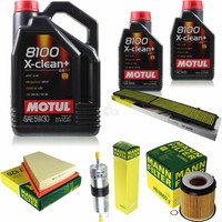 MANN-FILTER Inspektionspaket 7L Motul 5W-30 8100 X-Clean+ FüR Bmw X1 Xdrive20I