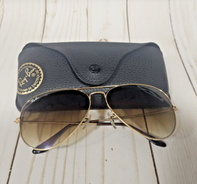 RayBan RB3026 001/51 Aviator Large Gold Frame Grad Brown  display picture 2