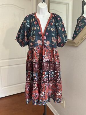 Love Kyla Seo Lisette Dress Caite Karyn Small Lined Pockets Twirly Teal NWT