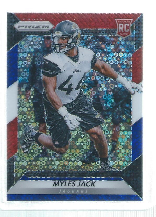 MYLES JACK 2016 PANINI PRIZM RED WHITE BLUE DISCO PRIZMS ROOKIE RC #295