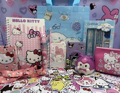 SANRIO Geschenktüte Squishy Schreibwaren Gummi Cinnamoroll Kuromi Schlüsselband Geschenkpaket