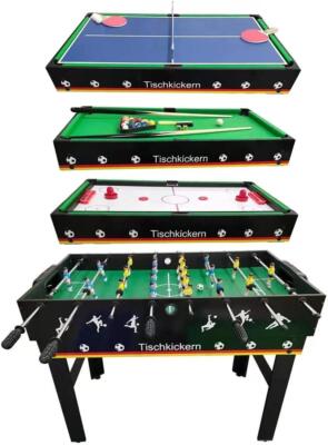 Izzy Multi-Game Tisch 4 in 1 inklusive komplettem Zubehör 123L x 82