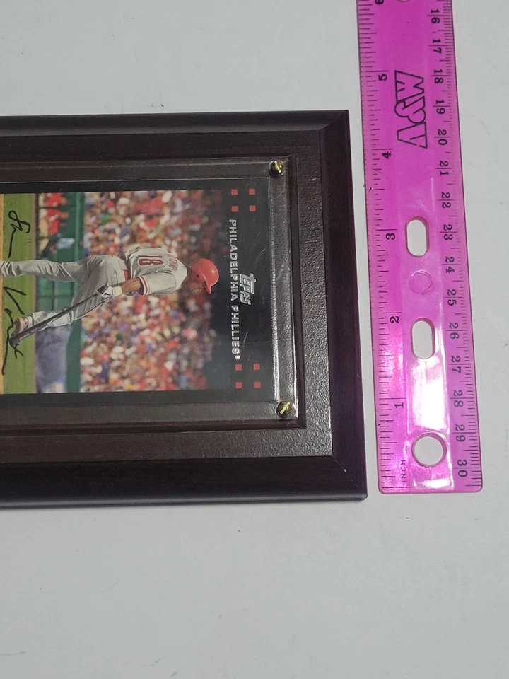 Placa de pared de los Filis de Filadelfia Shane Victorino Topps 6x9" deportiva coleccionable Foto 4 de 4