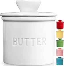 PriorityChef Butter Crock with Lid, On Demand Spreadable Butter, French T-1B