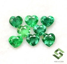 3.50 mm To 4x4 mm Natural Emerald Heart Shape Cut Lot 08 Pcs 1.37 CTS Loose Gems