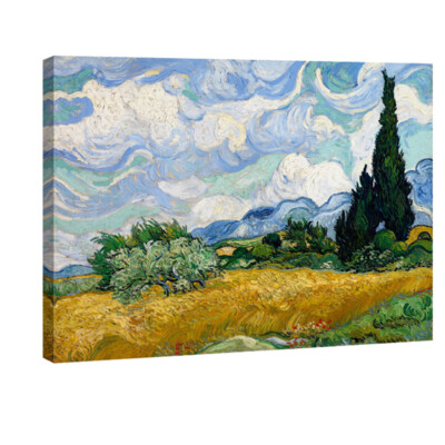 Large Canvas Print Wheat Field Van Gogh Painting Repro Home Dec Wall Art Framed