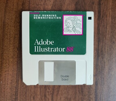 Adobe Illustrator 88 - Macintosh Floppy Disk 3.5 1988 - Self Running Demo Rare