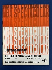 March 9, 1970 San Diego Rockets vs Philadelphia 76ers NBA Program EX scored