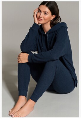 B By TED BAKER Navy Waffle Hoodie Joggers Loungewear Pyjamas Set