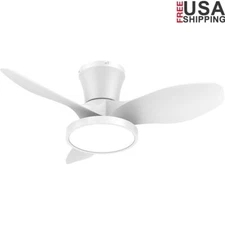 Quiet Ceiling Fan Remote Control LED Light Reversible DC Motor Multi-Speed Timer