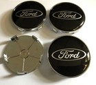 4x Ford 68mm Alloy Wheel Hub Centre Caps Cap Brand New  Black Silver
