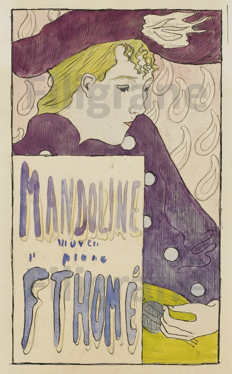 Reproduction Bonnard Femme Mandoline Ryso impression fine art de 50x70cm
