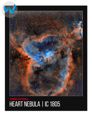 Herznebel Poster - Running Dog Space Wandbild - 12X16/16X20/18X24/24X36