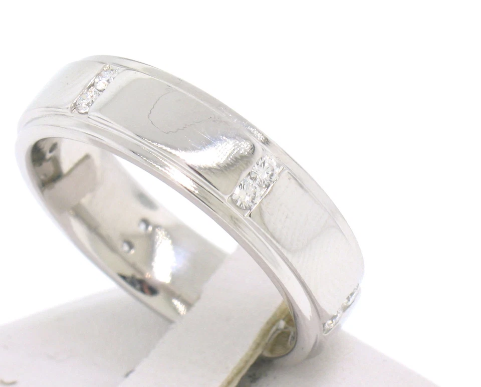 Scott Kay Men's Platinum .24ct Channel Diamond Solid Wide Wedding Band Ring Sz 9 - Image 3 of 4