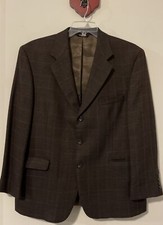 Stafford Executive 42 Short Brown Lambswool Cashmere Blend 3-Button Blazer A4419