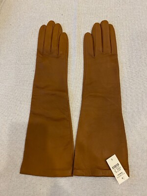 Talbots Soft Leather Opera Long Gloves w/ Silk Lining - Small - Free Shipping!