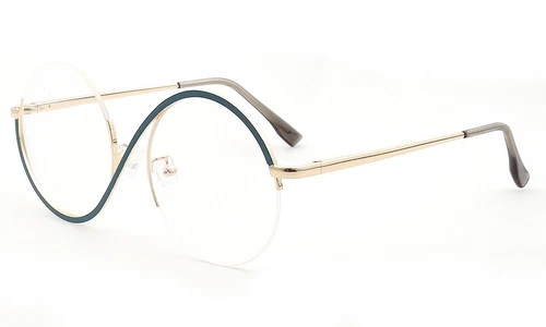 Stilvolle Damen Herren Runde Halbrand Brille Regenbogen Brille Brillengestell Halbrandlos - Bild 14 von 41