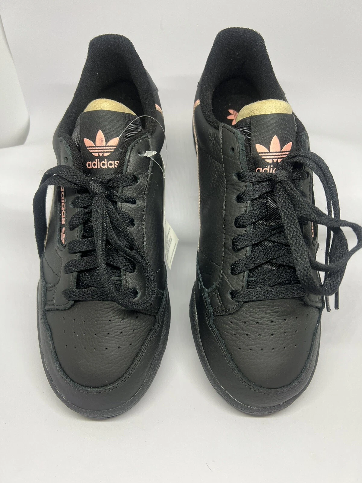 Sneakers alla moda Adidas Continental 80 donna pelle nero rosa taglia 8 NUOVE! WOB