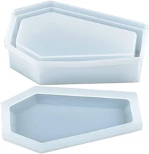 Szecl Coffin Box Resin Mold Crystal Epoxy Silicone Mold Jewelry Storage Box Dark