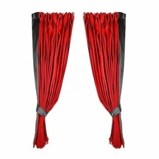 Black Red Cab Curtain Kit Front Side Privacy 200/105cm Truck Lorry Heavy Duty