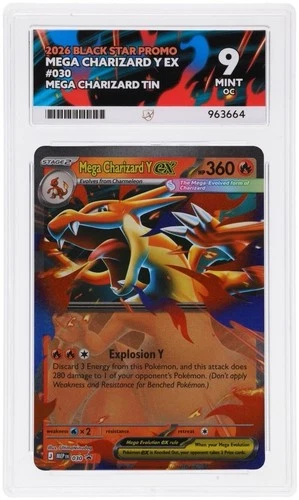 Mega Charizard Y EX Black Star Promo #030 Ace Graded Mint 9 OC Pokémon