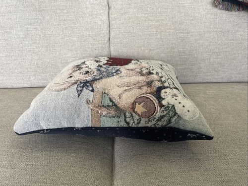 Almohada tapiz de Navidad The Dogs Meow Suzanne Cruise 16x16 - Imagen 4 de 7
