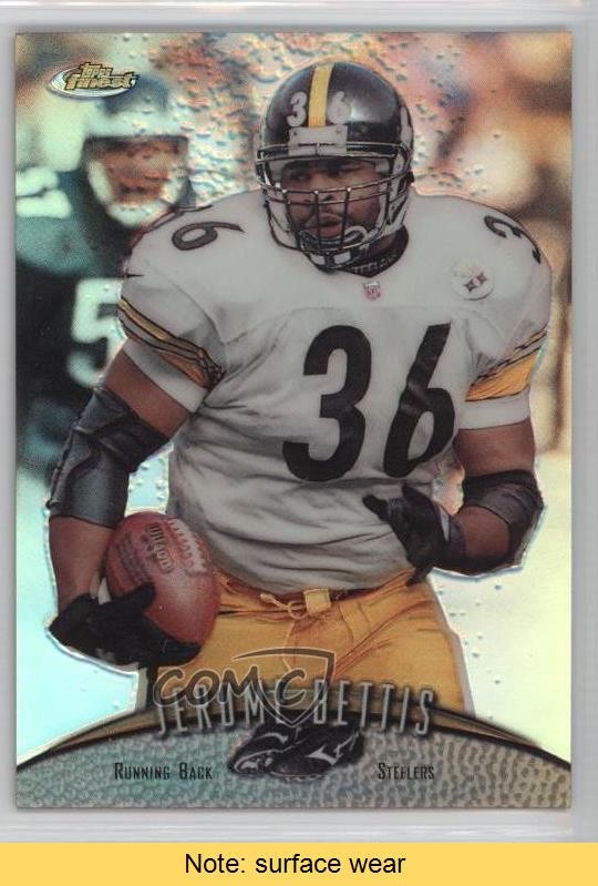 1998 Topps Finest No-Protector Refractor Jerome Bettis #50 HOF READ 0f8